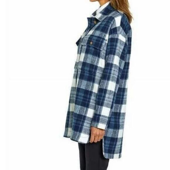 Banana Republic Women's Brushed Flannel Shirt Jacket shacket size medium! EUC! - Picture 2 of 13